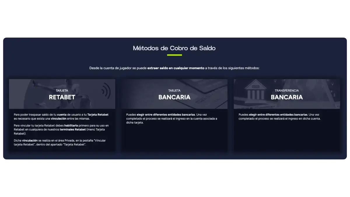 Depósitos en Reta Bet